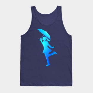 Lady Silhouette Dancing with Umbrella Tank Top